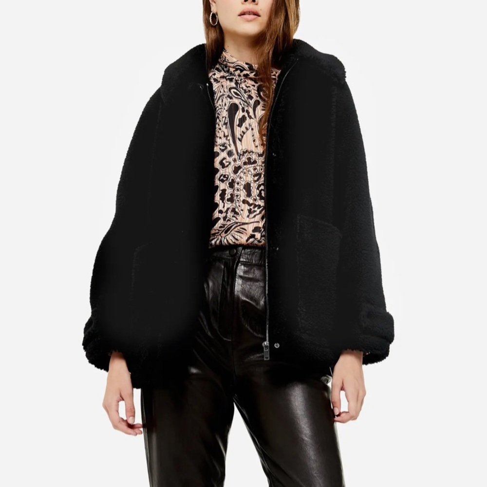 Topshop Fleece Coat